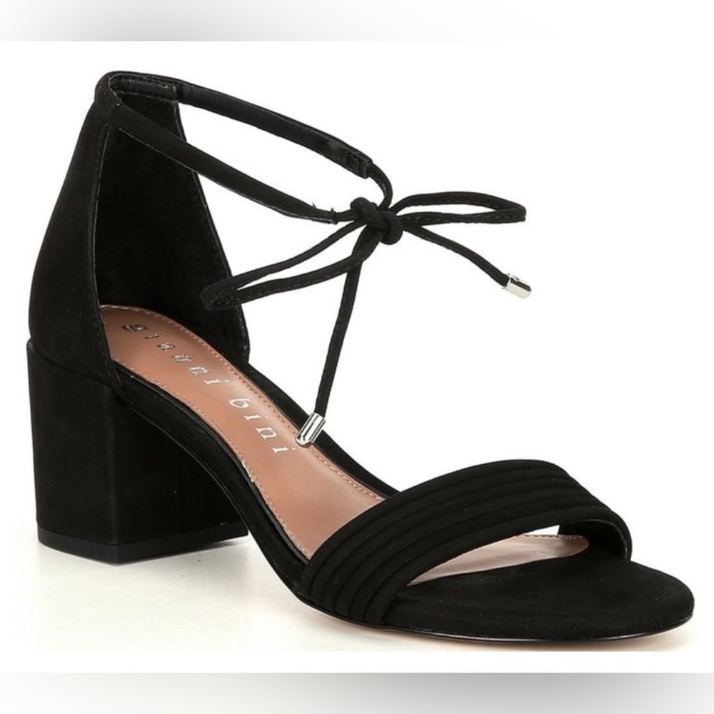 Black Strappy Block Heel Sandals